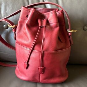 Vintage Coach Red Thompson Drawstring Bag 4151 Bucket Bag